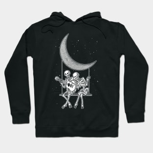 Moonlight Love Skeleton Guitar Music Hoodie